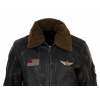 Mens Vintage Leather Jacket with Fur Collar