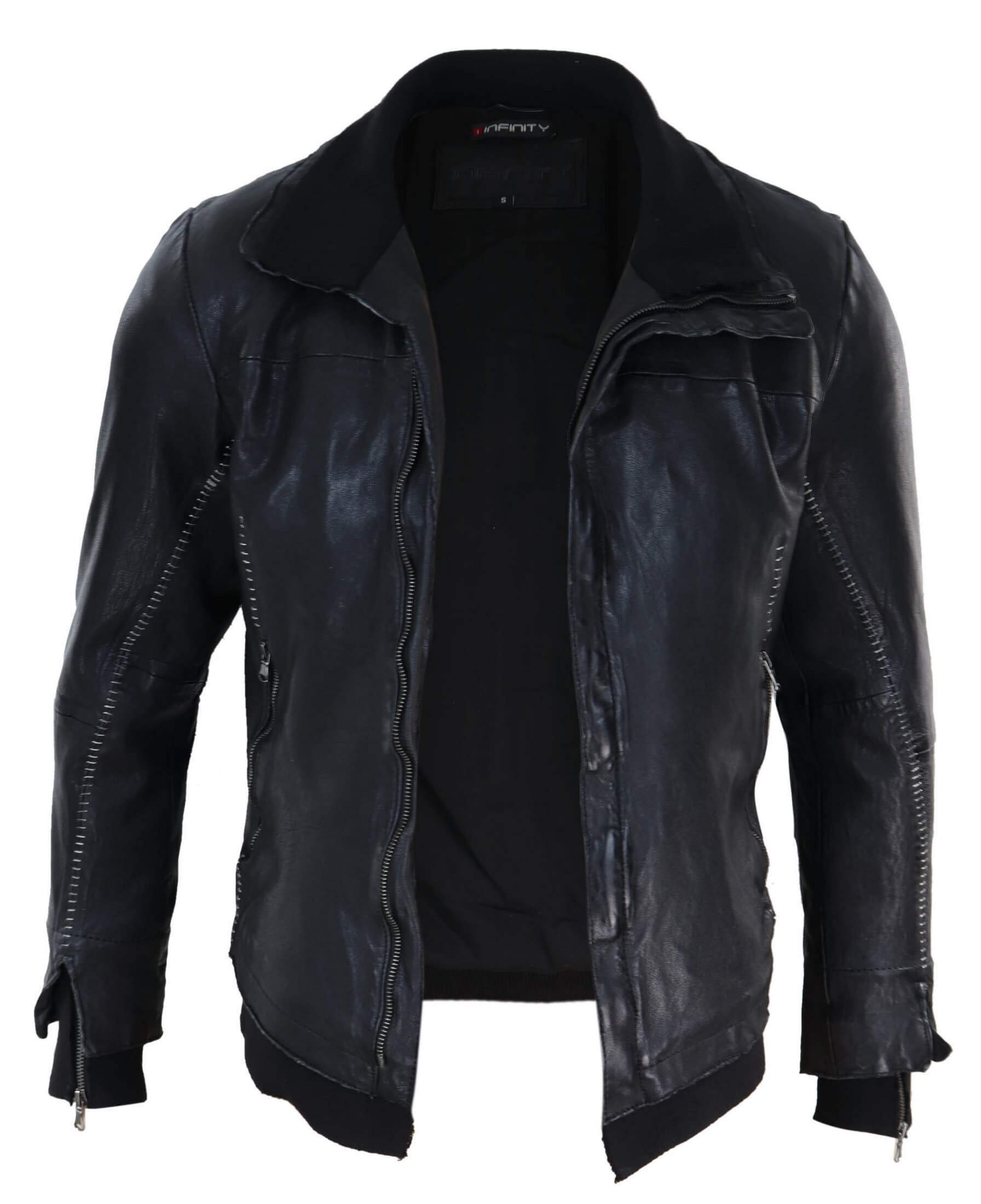Real Leather Distressed Slim Fit Mens Jacket: Buy Online - Happy Gentleman