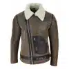 Mens Shearling Brown Sheepskin Vintage Jacket