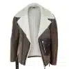 Mens Shearling Brown Sheepskin Vintage Jacket