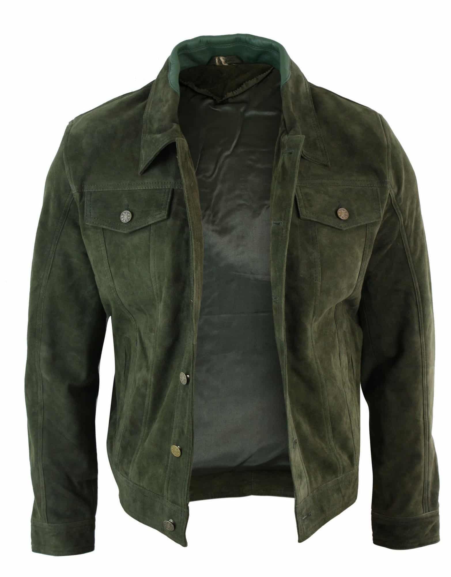 Jacket Green Legues Man Brown Genuine Leather Size 46 Mon 951 Lz