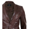 Mens Slim Fit Brown Leather Blazer