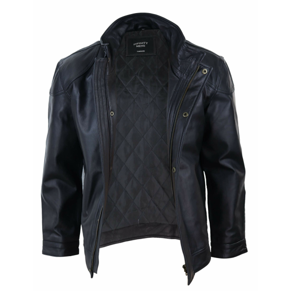 Real Leather Mens Black Soft Jacket