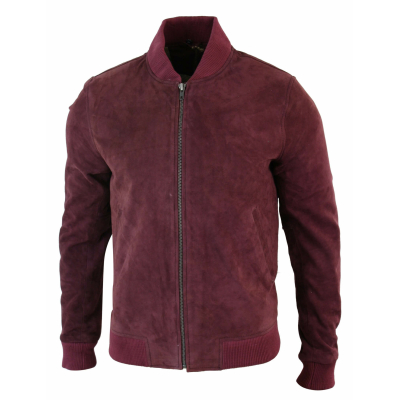 Varsity Mens Real Suede Leather Bomber College Jacket Classic Retro ...