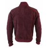 Varsity Mens Real Suede Leather Bomber College Jacket Classic Retro Vintage - Burgundy