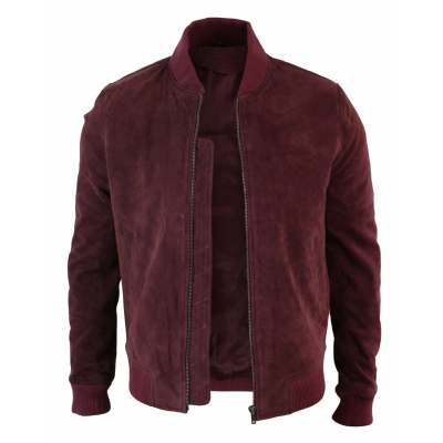 Varsity Mens Real Suede Leather Bomber College Jacket Classic Retro ...