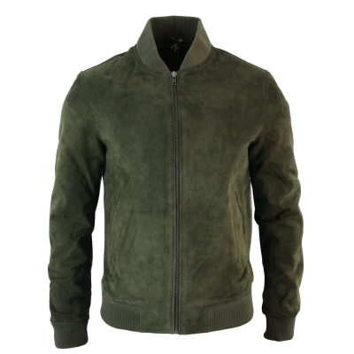 Men's olive leather jacket best sale