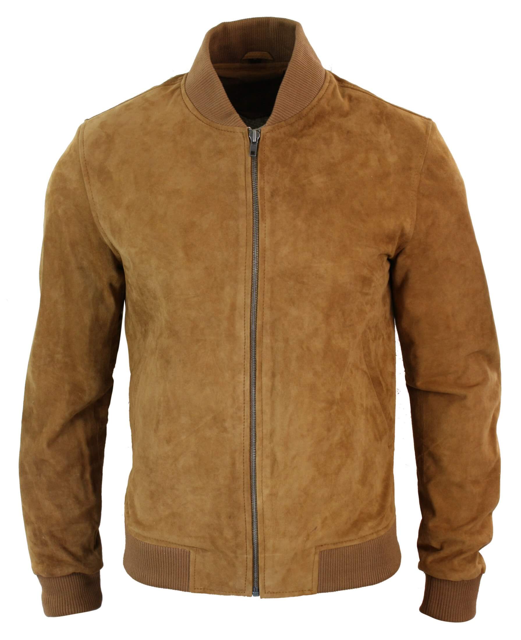 Varsity Mens Real Suede Leather Bomber College Jacket Classic Retro ...