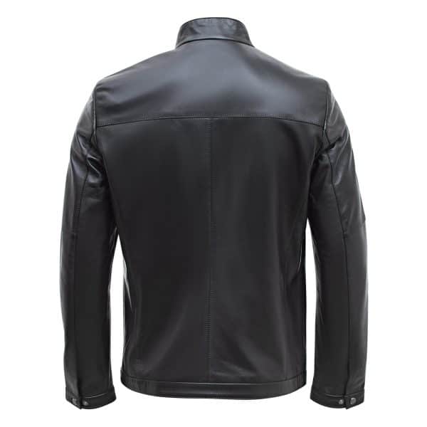 Happy Gentleman B102 - Real Leather Tailored Fit Mens Black Biker Jacket