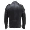 Happy Gentleman B104 - Geuine Leather Cross-Zip Brando Black Slim Fit Jacket for Men