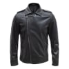 Happy Gentleman B104 - Geuine Leather Cross-Zip Brando Black Slim Fit Jacket for Men