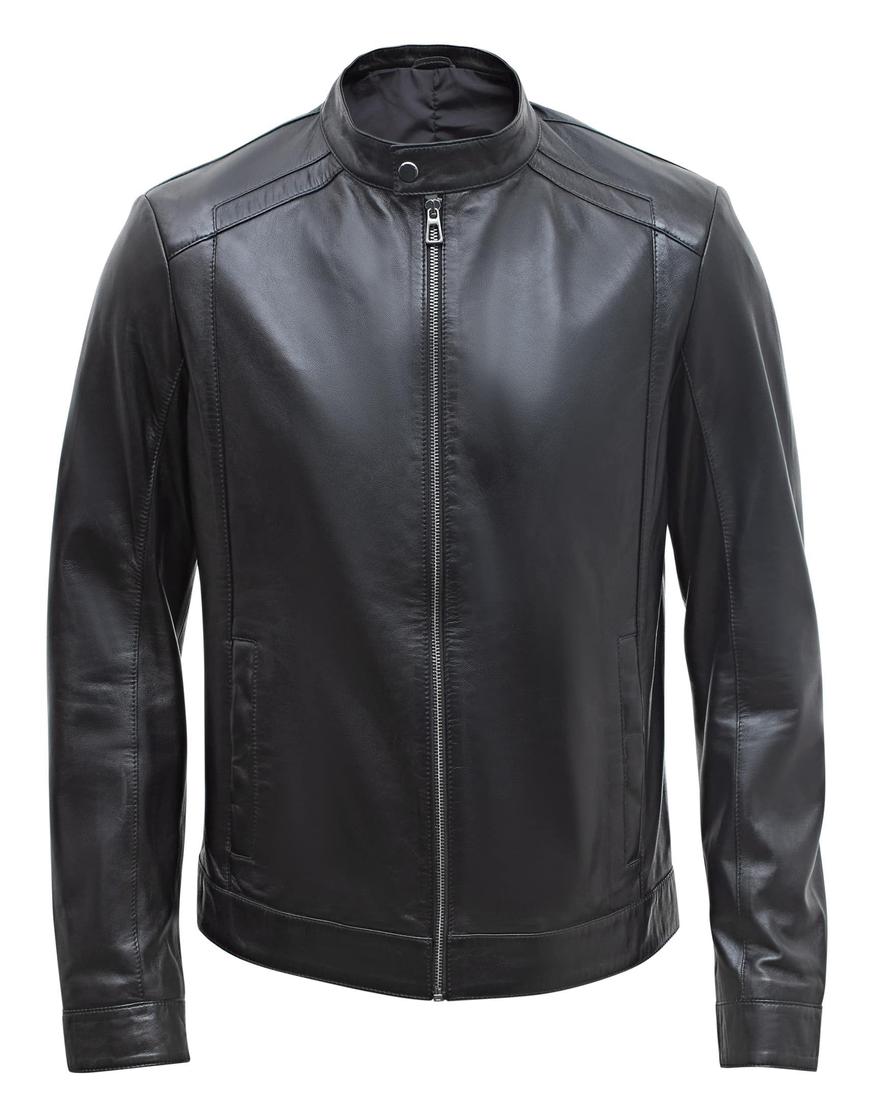 Happy Gentleman B105 - Geuine Leather Motorcycle Black Slim Fit Jacket ...