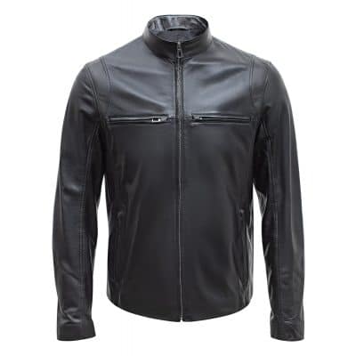 Happy Gentleman B106 - Real Leather Black Tailored Fit Jacket for Men