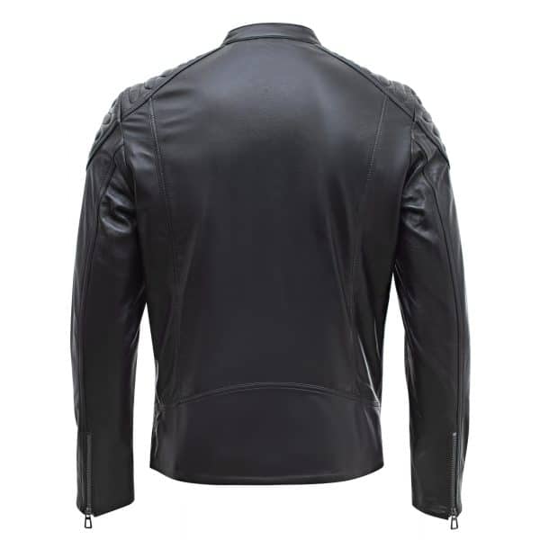 Happy Gentleman B110 - Echte schwarze Lederjacke für Männer - Slim Fit