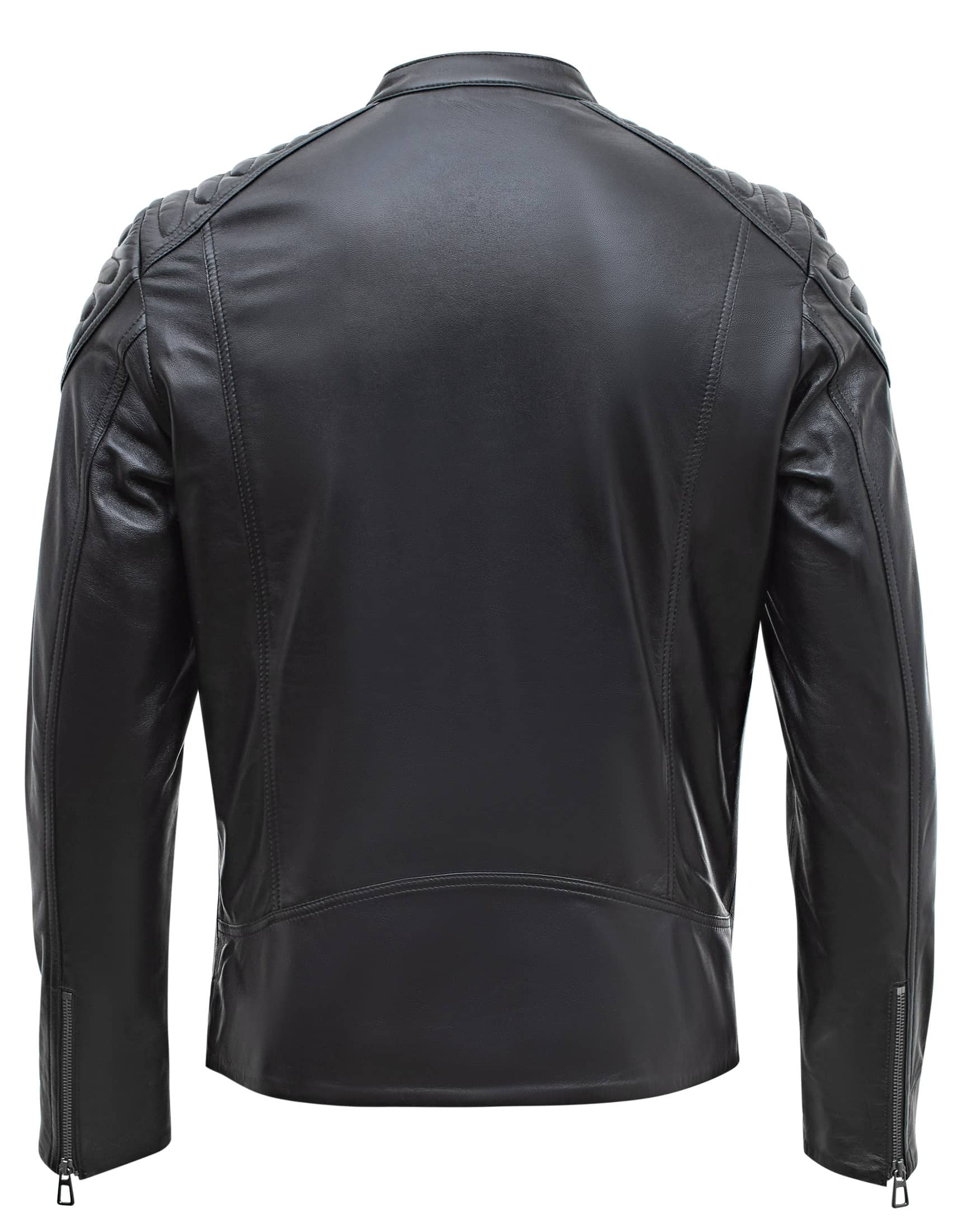 Happy Gentleman B110 - Genuine Real Black Leather Jacket for Men - Slim ...