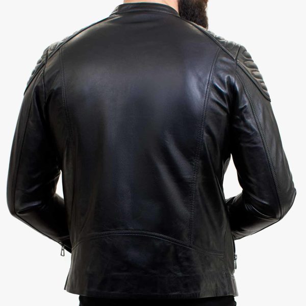 Happy Gentleman B110 - Echte schwarze Lederjacke für Männer - Slim Fit