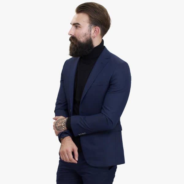Happy Gentleman BELLO Navy Blue 3 Piece Suit Wool Tailored Fit