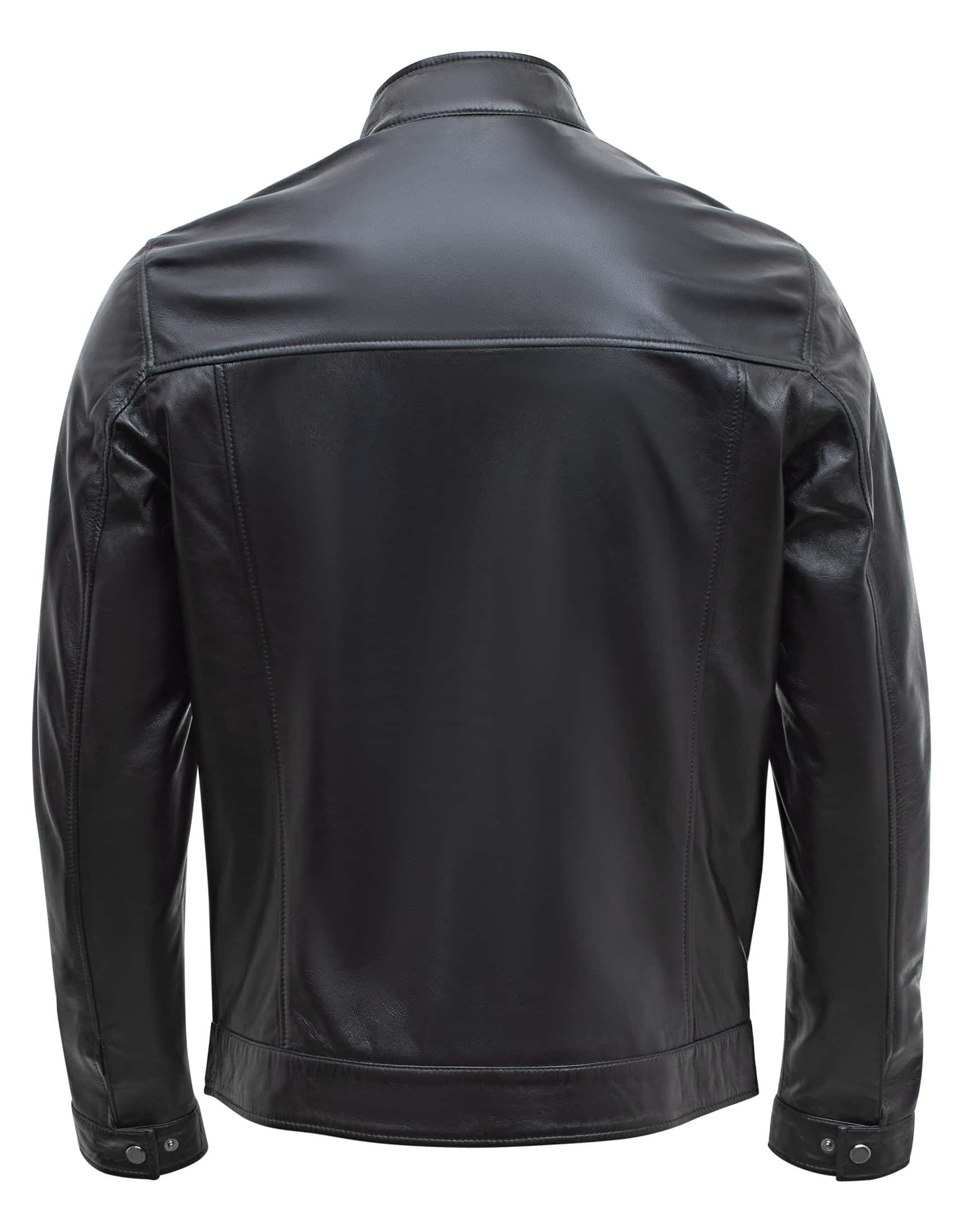 Happy Gentleman B107 - Lamb Leather Clean Style Black Jacket for Men ...