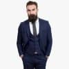 Happy Gentleman PREGO Wool Navy Blue 3 Piece Suit Tailored Fit
