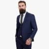 Happy Gentleman PREGO Wool Navy Blue 3 Piece Suit Tailored Fit
