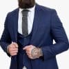 Happy Gentleman PREGO Wool Navy Blue 3 Piece Suit Tailored Fit