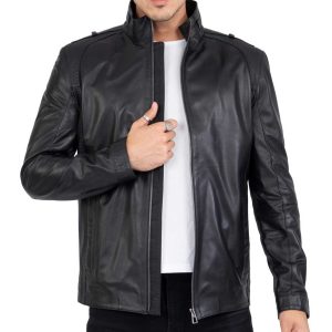 Genuine Lamb Leather Long Jacket for Men Tailored Fit – B208