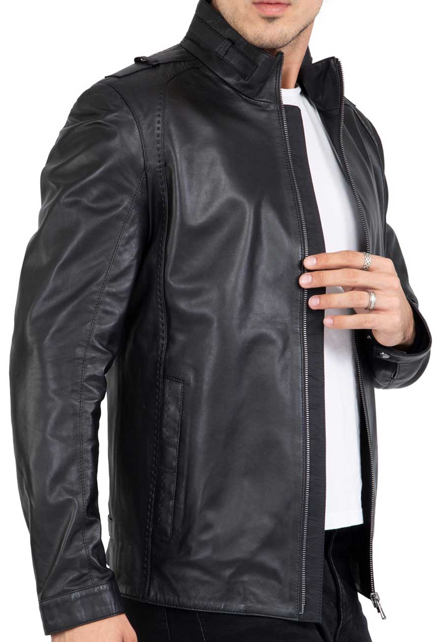 Genuine Lamb Leather Long Jacket for Men Tailored Fit - B208: Buy ...