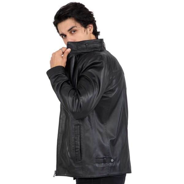 Genuine Lamb Leather Long Jacket for Men Tailored Fit - B208