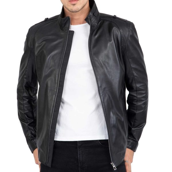 Genuine Lamb Leather Long Jacket for Men Tailored Fit - B208