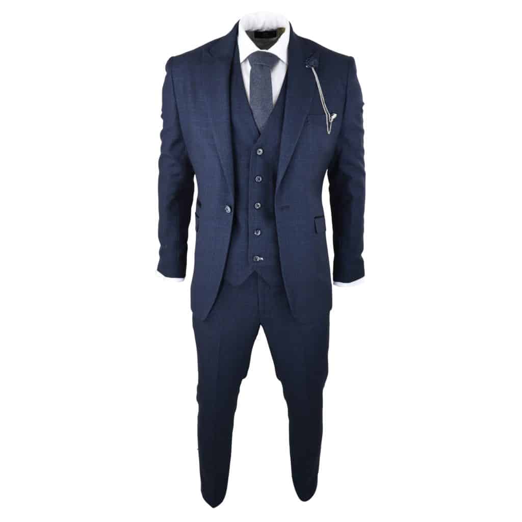 Cavani Connall - Men's Navy-Blue Check Vintage Suit: Buy Online - Happy ...