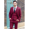 Men's Tweed Burgundy Herringbone 3 Piece Suit - STZ11