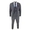 Marc Darcy Scott - Mens Grey with Blue Check 3 Piece Suit