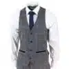 Marc Darcy Scott - Mens Grey with Blue Check 3 Piece Suit