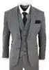 Mens Dark Grey Herringbone Tweed 3 Piece Suit