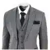 Mens Dark Grey Herringbone Tweed 3 Piece Suit