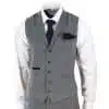 Mens Dark Grey Herringbone Tweed 3 Piece Suit