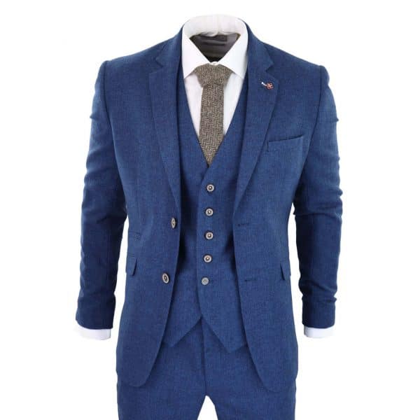 Cavani Orson - Blue Twill 3 Piece Suit