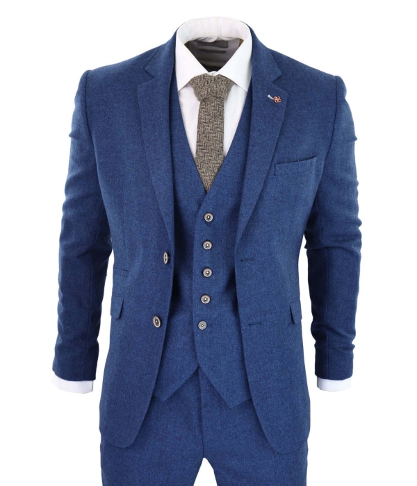 Cavani Orson - Blue Twill 3 Piece Suit