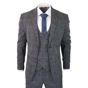 Cavani Power – Grey Glen Check 3 Piece Suit