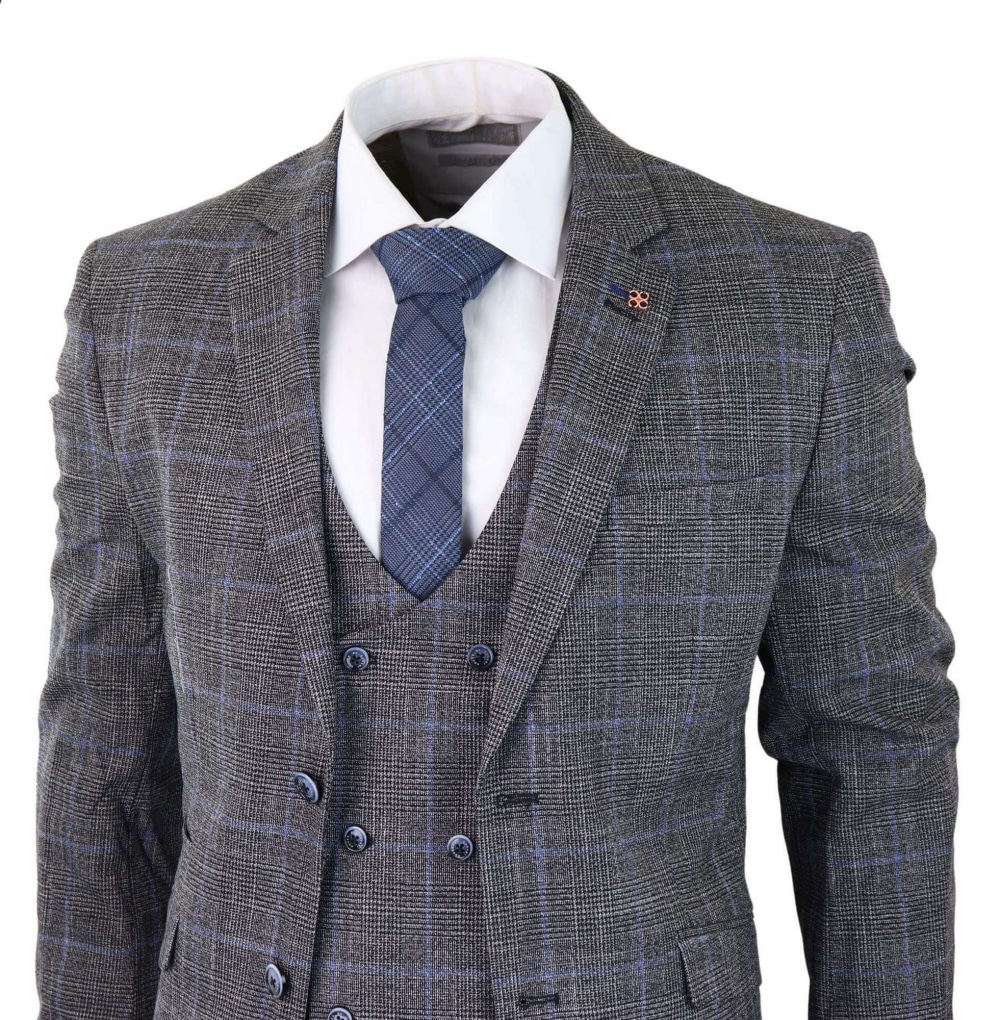 Cavani Power - Grey Glen Check 3 Piece Suit: Buy Online - Happy Gentleman