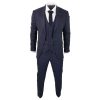 Navy-Blue Pinstripe 3 Piece Suit - RC20-31