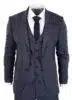 Navy-Blue Graph Check 3 Piece Suit - RK20-02