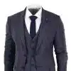 Navy-Blue Graph Check 3 Piece Suit - RK20-02