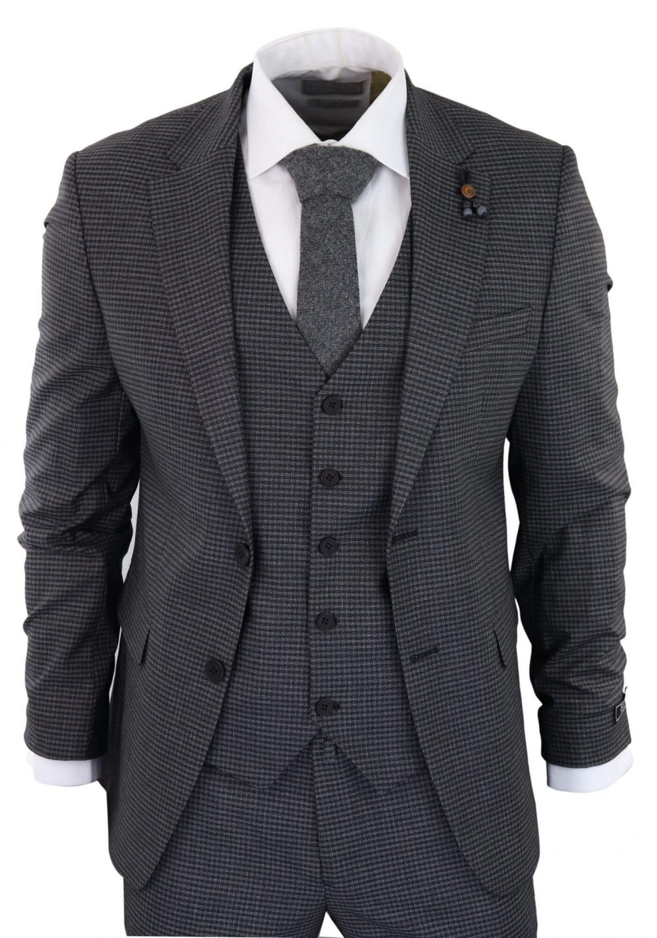 Dark-Grey Sheppard's Check 3 Piece Suit - RK20-12: Buy Online - Happy ...