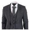 Dark-Grey Sheppard's Check 3 Piece Suit - RK20-12
