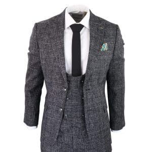 Men’s Charcoal-Grey Check 3 Piece Suit