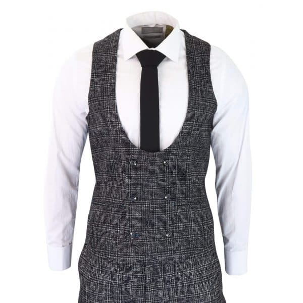 Charcoal-Grey Check 3 Piece Suit für Männer