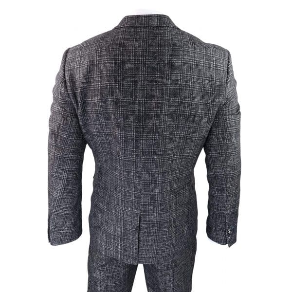 Men's Charcoal-Grey Check 3 Piece Suit
