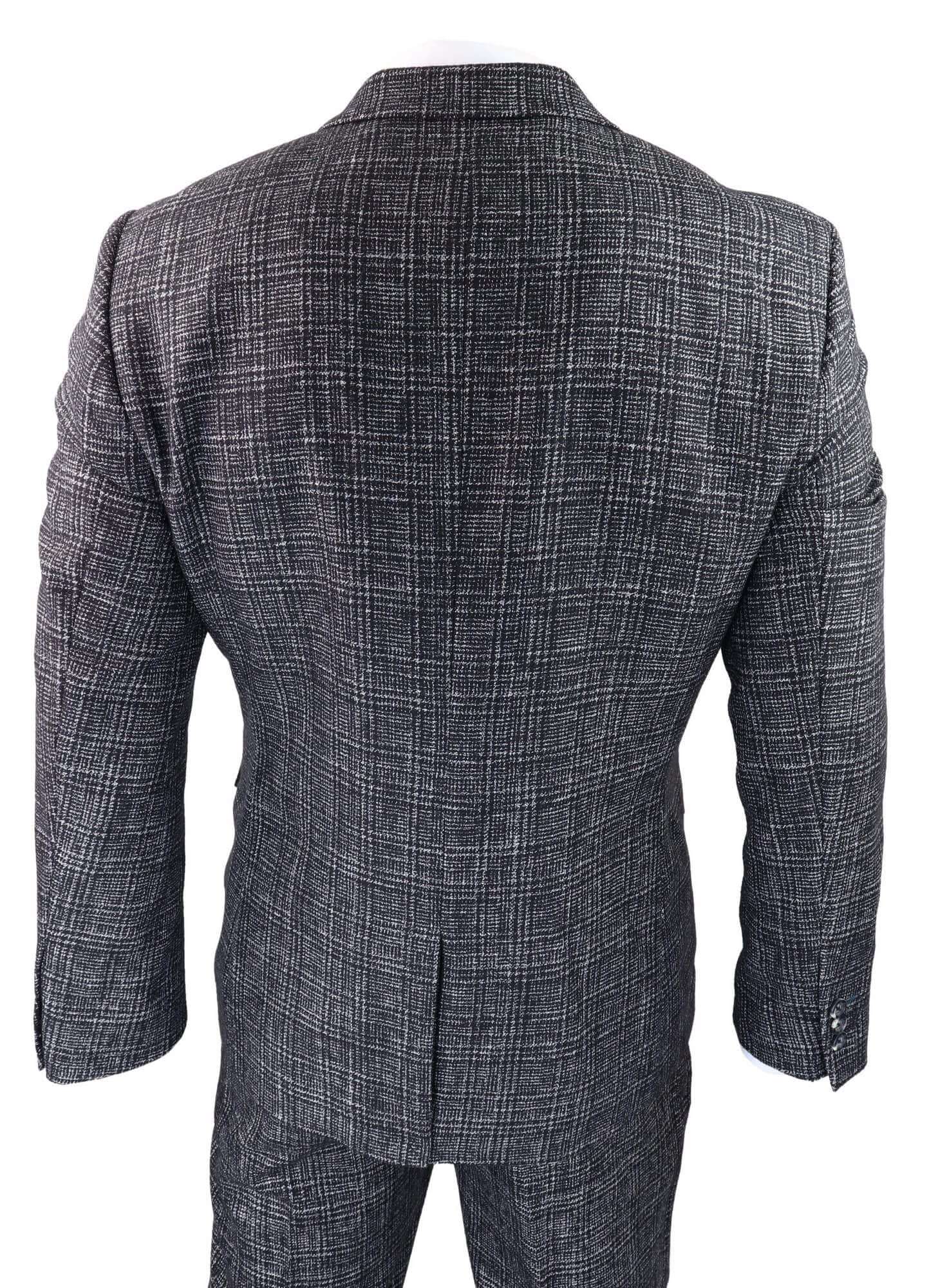 Men's Charcoal-Grey Check 3 Piece Suit: Buy Online - Happy