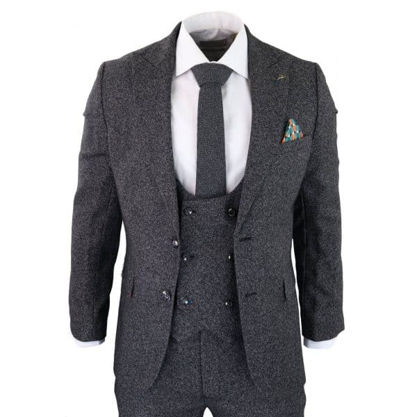 Men's Charcoal-Grey 3 Piece Suit